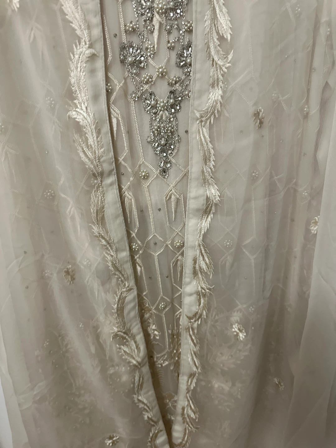 Beaded Embroidered Dress, pants with Dupatta - photo 3