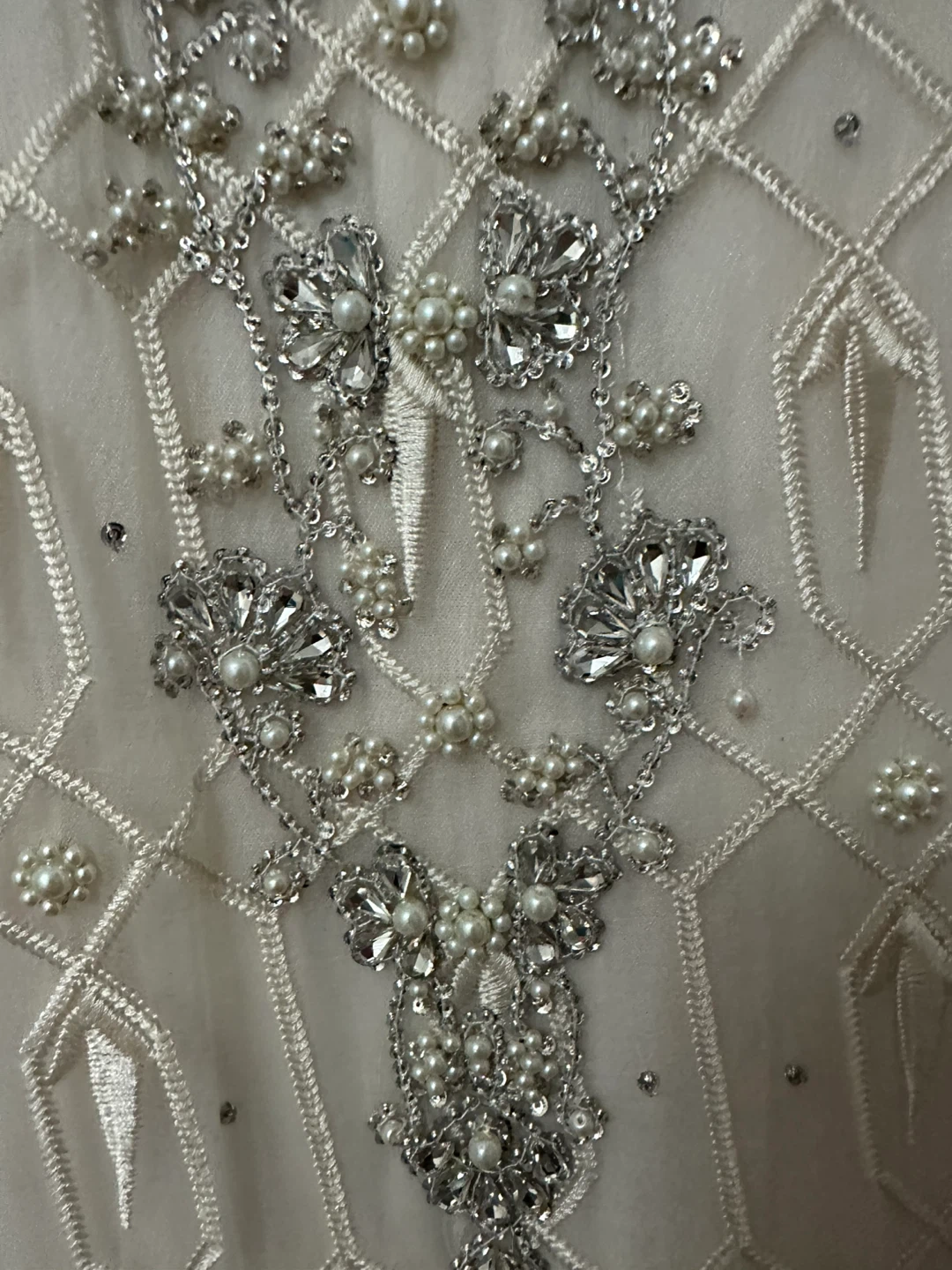 Beaded Embroidered Dress, pants with Dupatta - photo 5