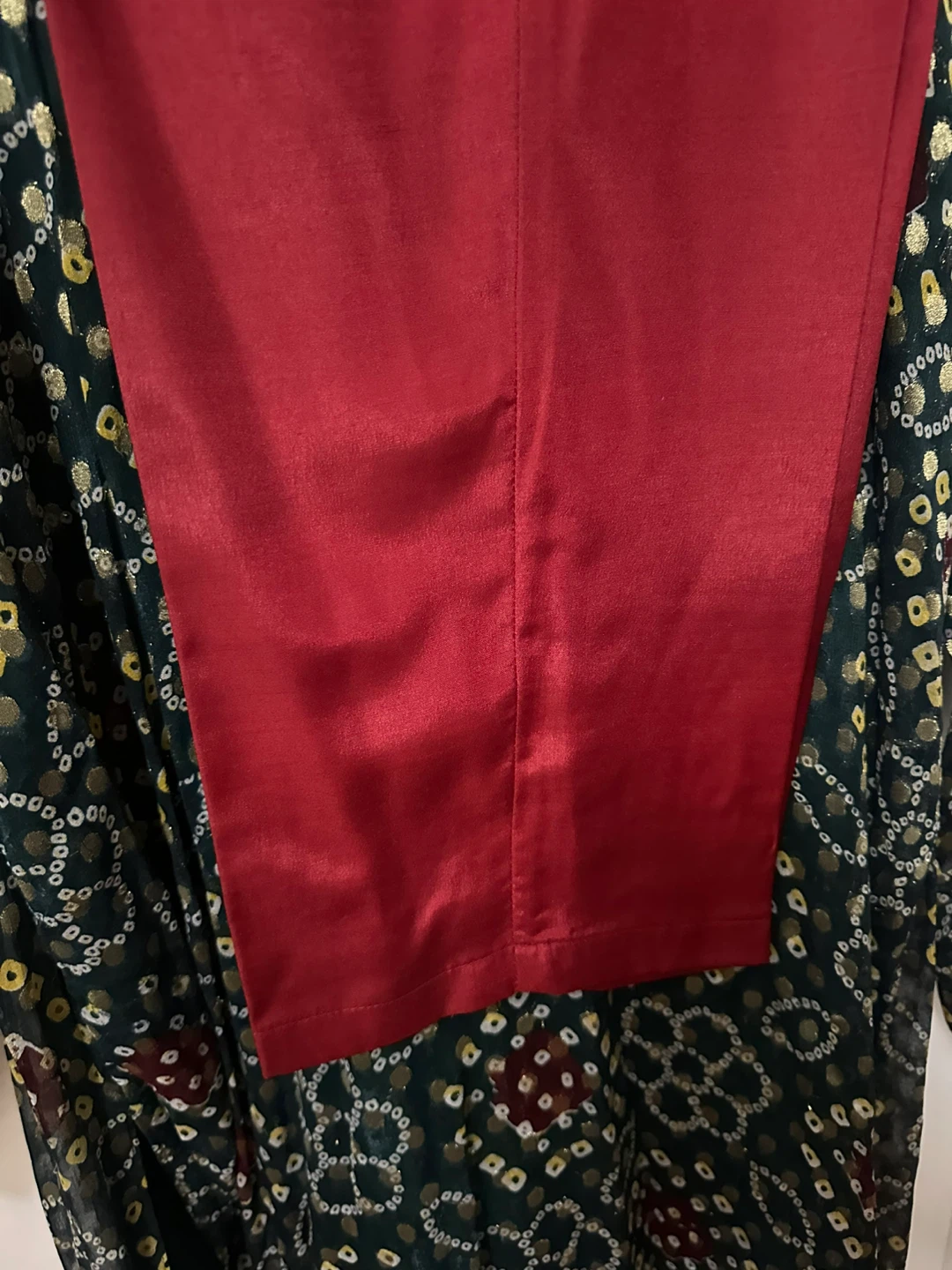 Women's dress and Pants Set - Green Bandhani Print - photo 3