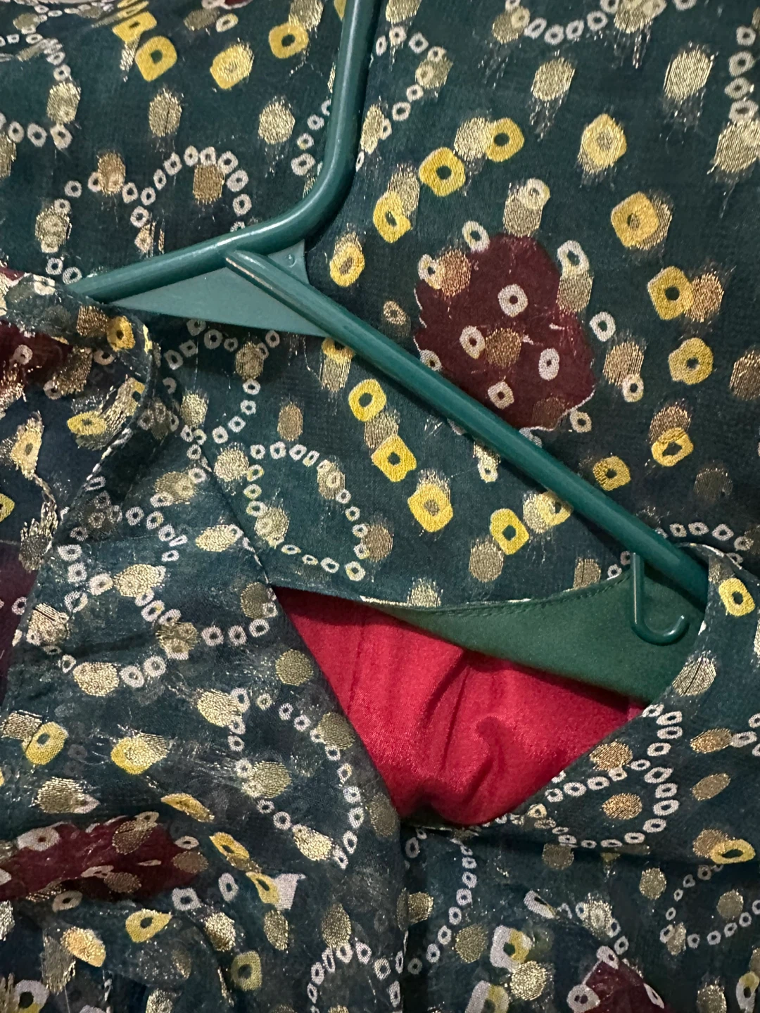 Women's dress and Pants Set - Green Bandhani Print - photo 4