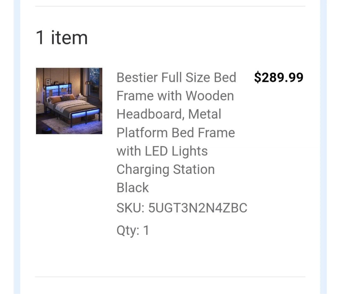 Bestier Full Size Bed Frame with LED Lights