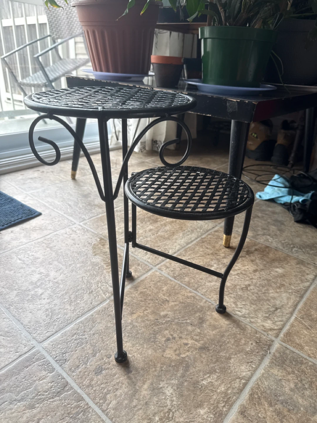 Black Metal Tiered Plant Stand - photo 2