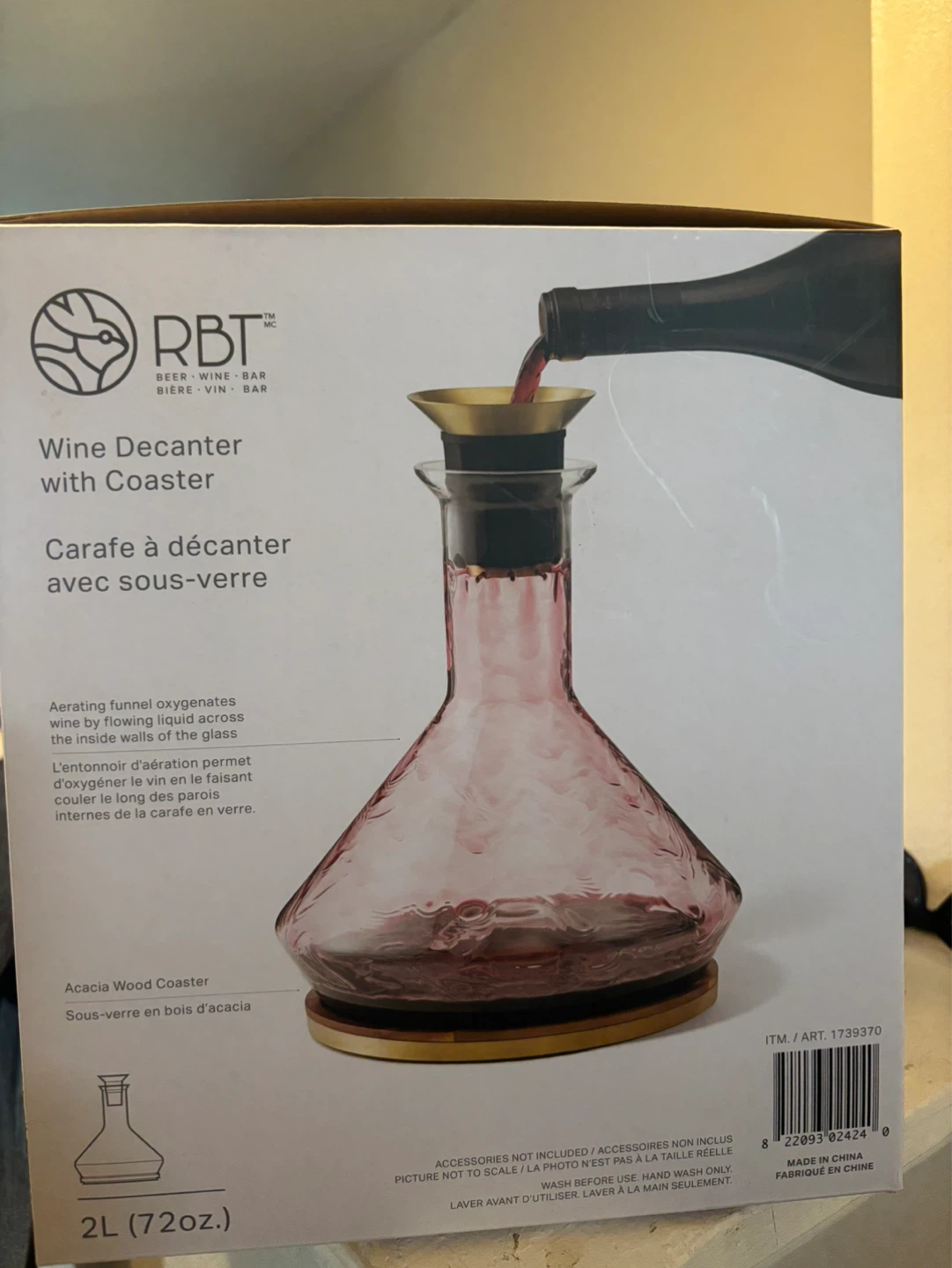 RBT Wine Decanter with Coaster - 2L