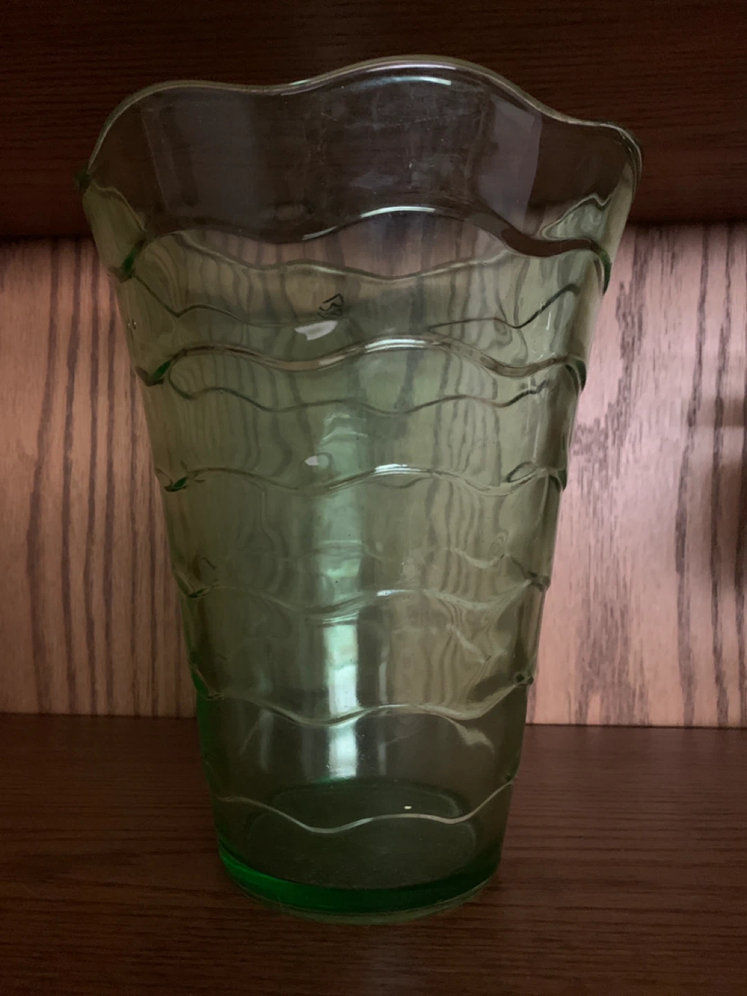 Green Uranium Glass Vase