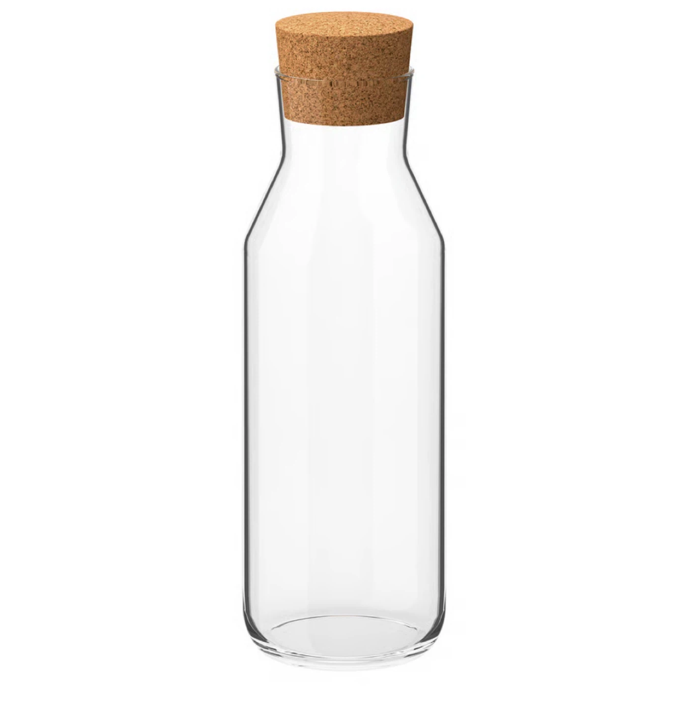 New Ikea Clear Glass Bottle with Cork Lid 1L
