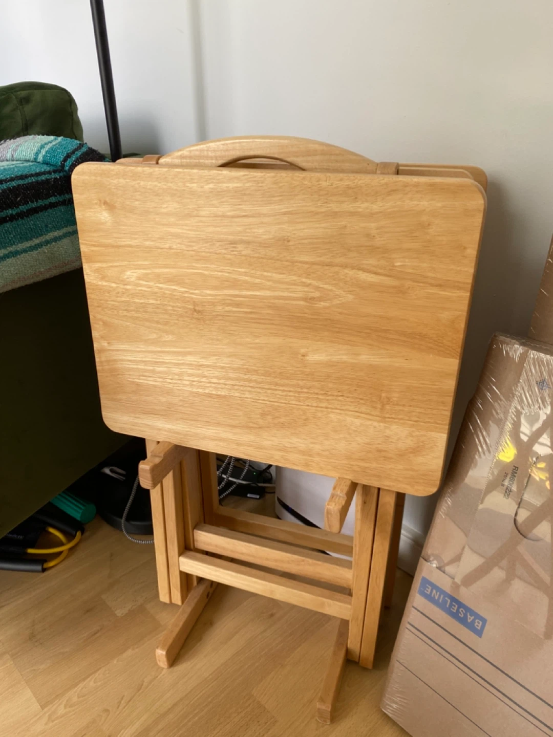Wooden Folding Tray Table need picked up be end of day - photo 3