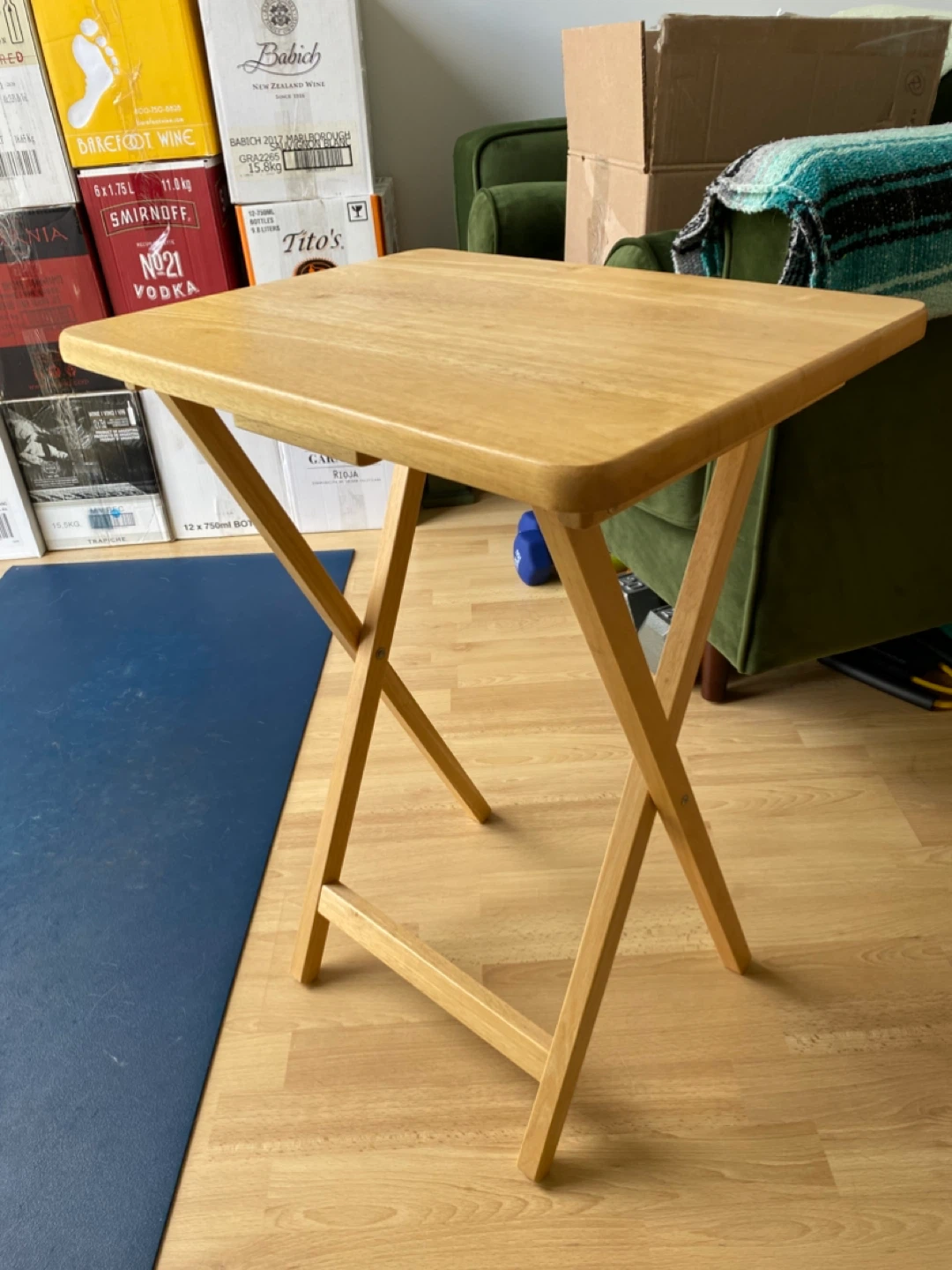 Wooden Folding Tray Table need picked up be end of day - photo 2