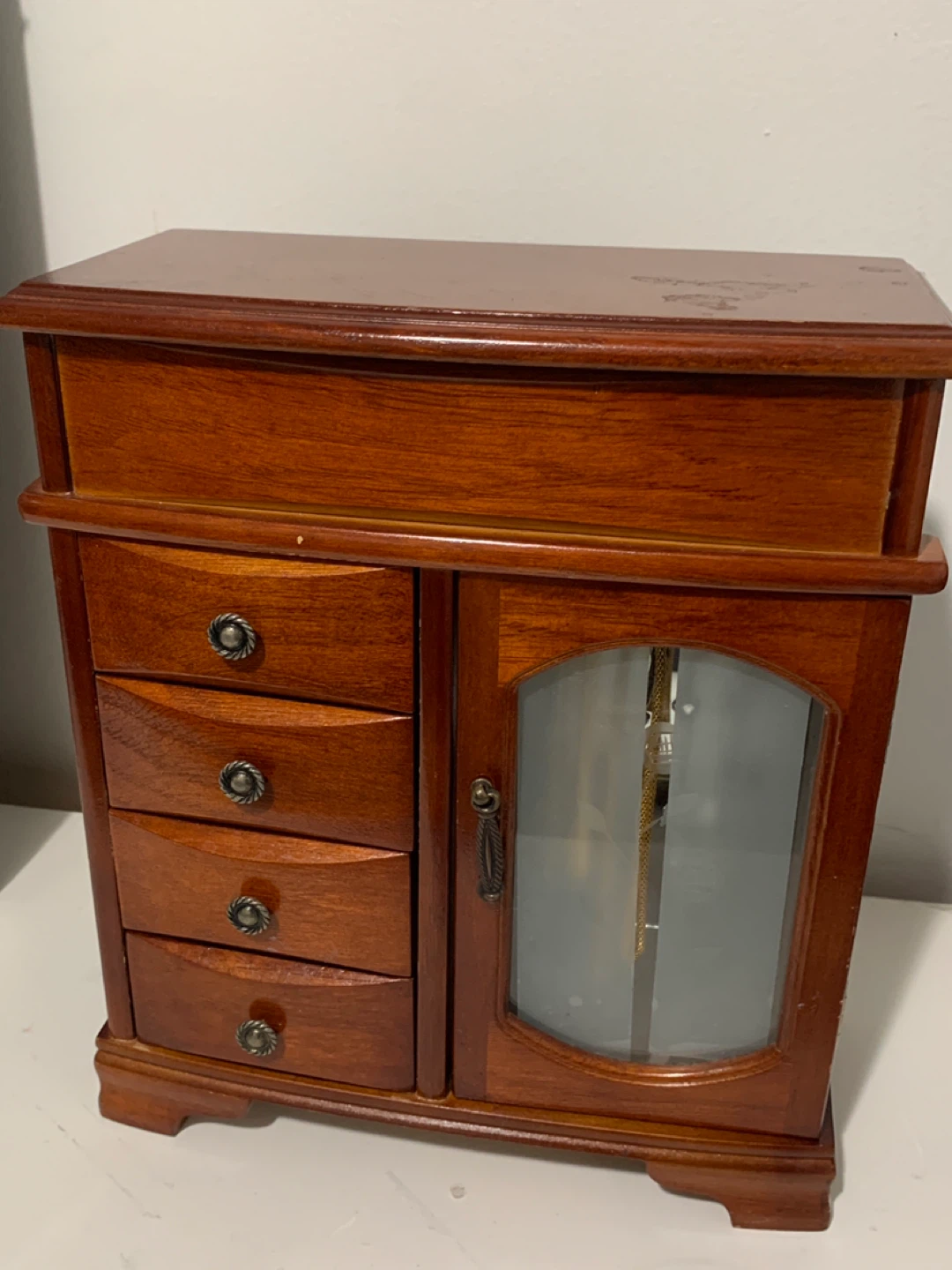 Wooden Jewelry Box with Mirror and Drawers - photo 4