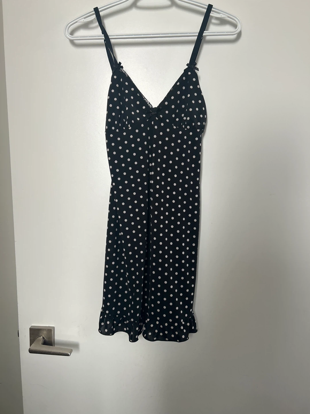 La Senza Black Polka Dot Slip Dress - Size S/P