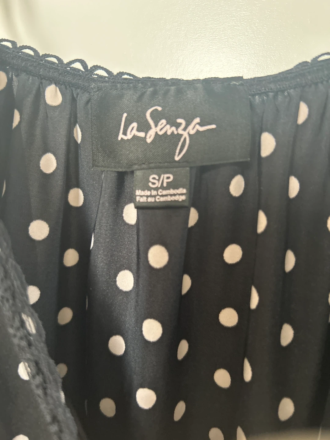 La Senza Black Polka Dot Slip Dress - Size S/P - photo 2