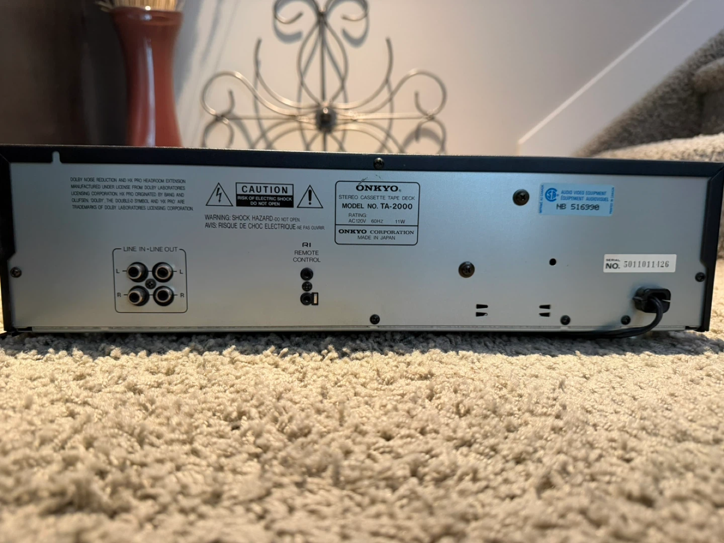 Onkyo TA-2000 Stereo Cassette Tape Deck