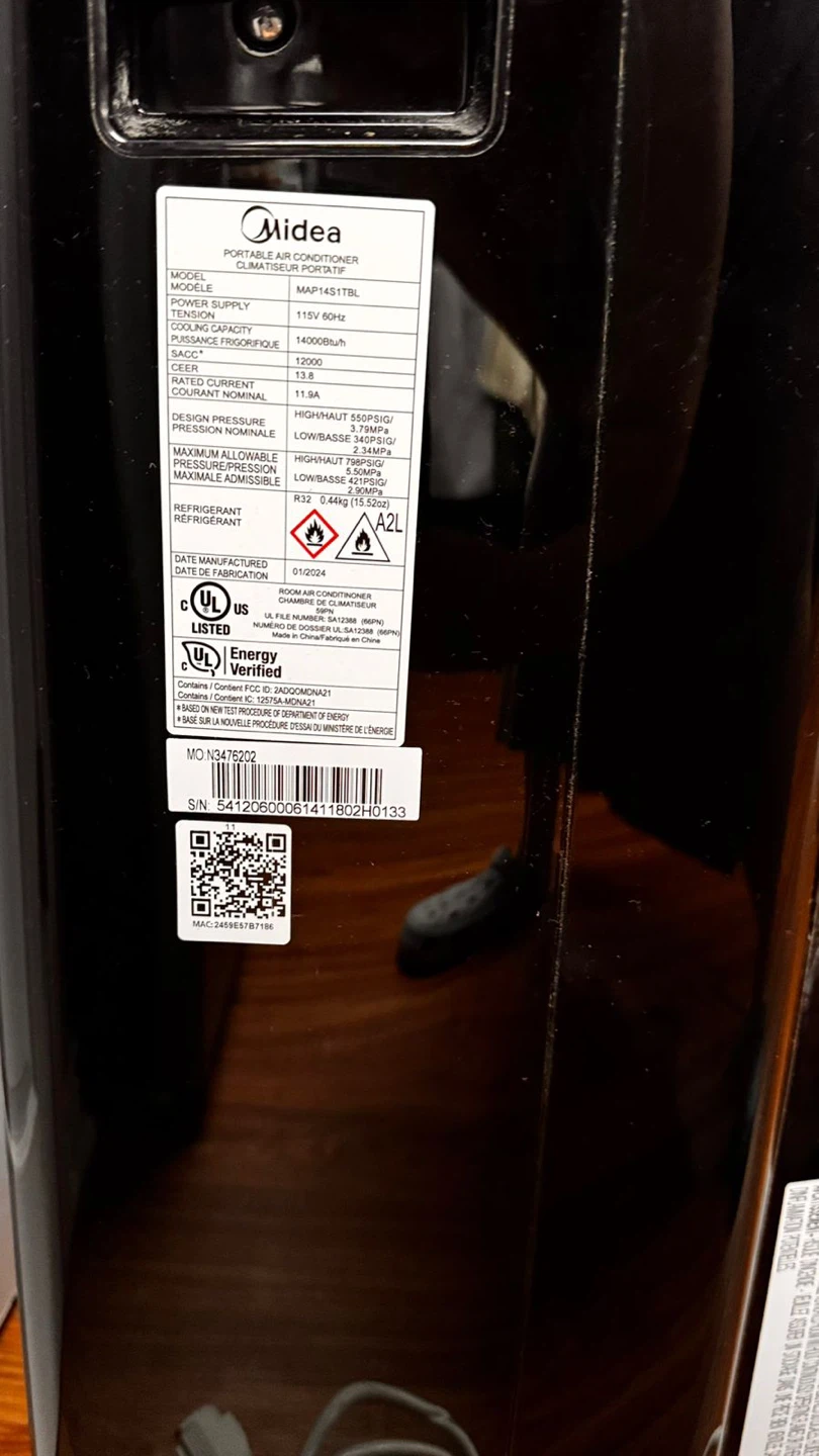 Midea Portable Air Conditioner MAP14S1TBL - photo 4