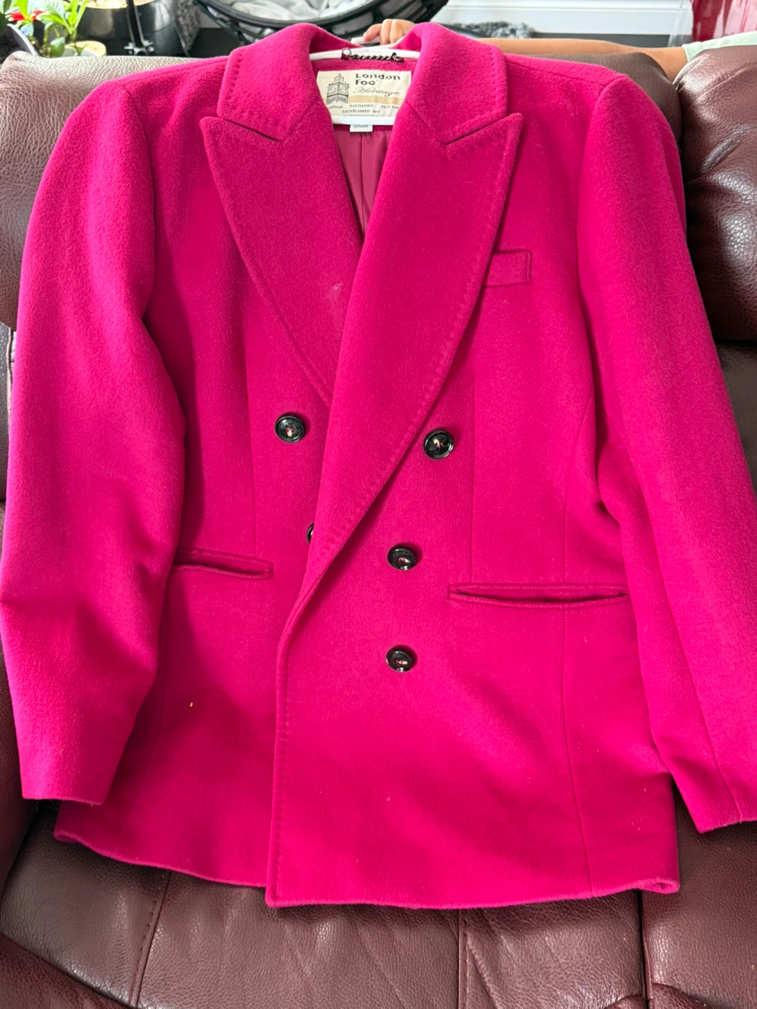 London Fog Double-Breasted Blazer - Bright Pink - photo 3