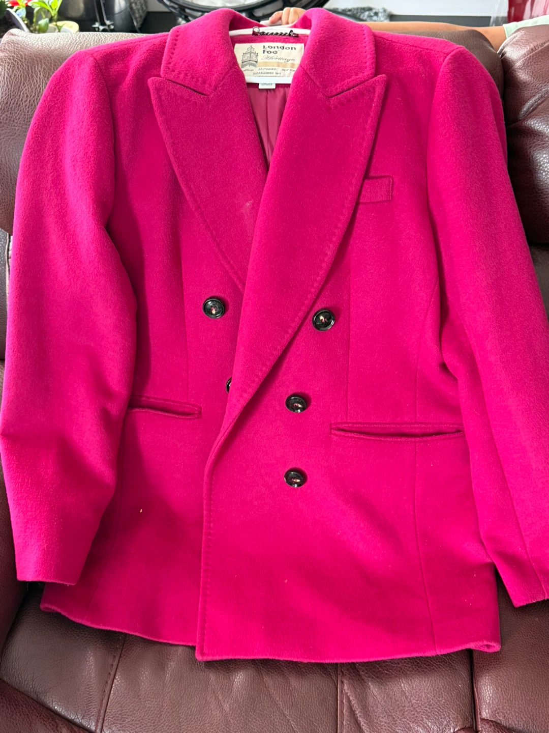 London Fog Double-Breasted Blazer - Bright Pink - photo 2