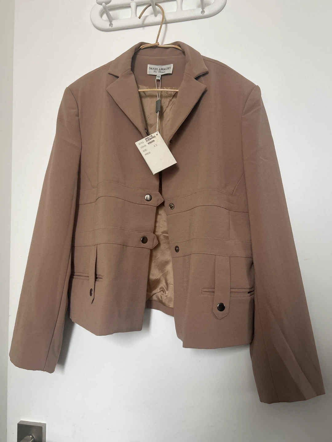 DANIEL MAURY Women's Blazer - Taupe Size 42