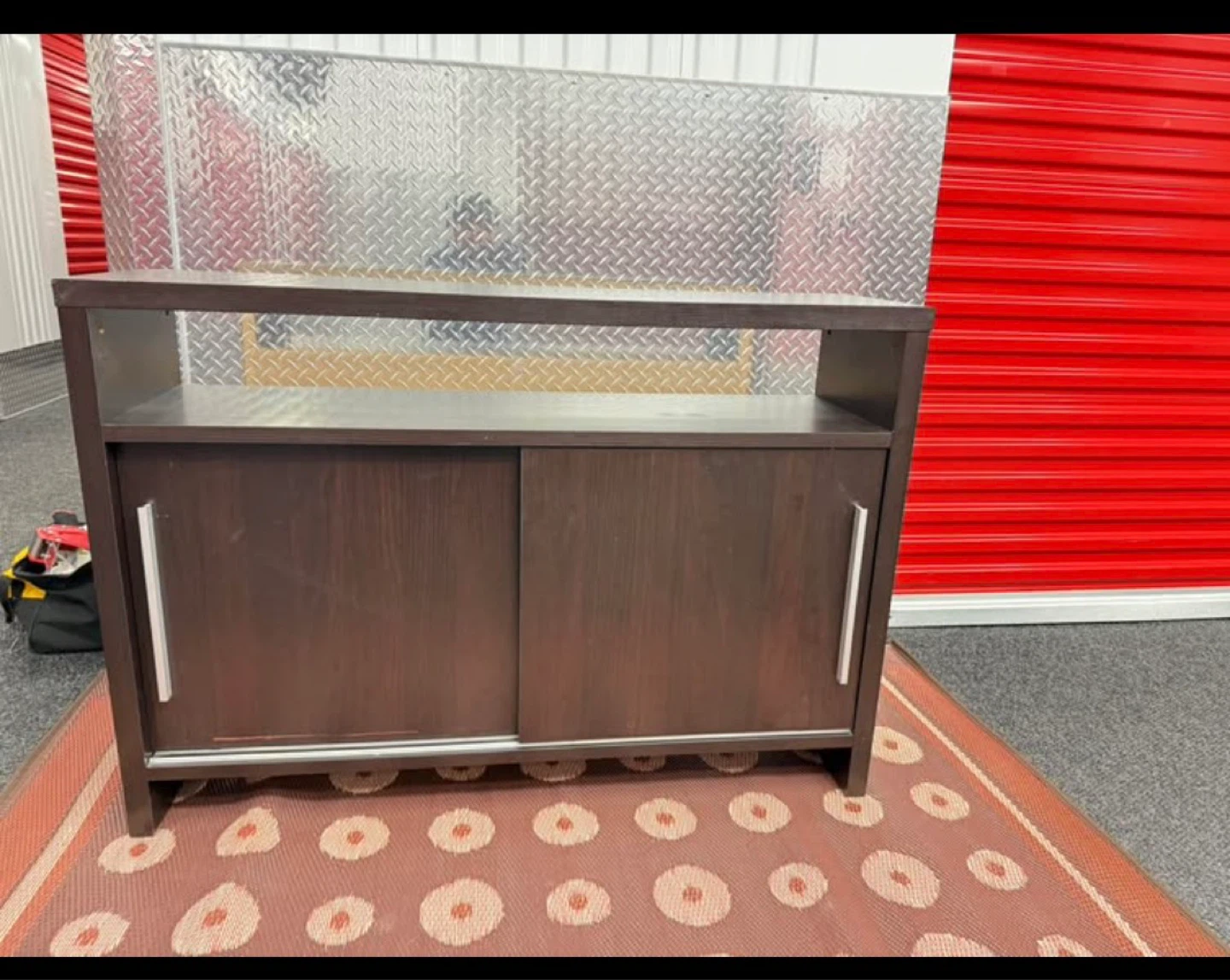 Dark Wood Sliding Door Cabinet