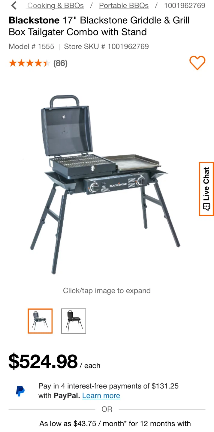 17" blackstone griddle & grill box tailgater combo with stand - photo 2