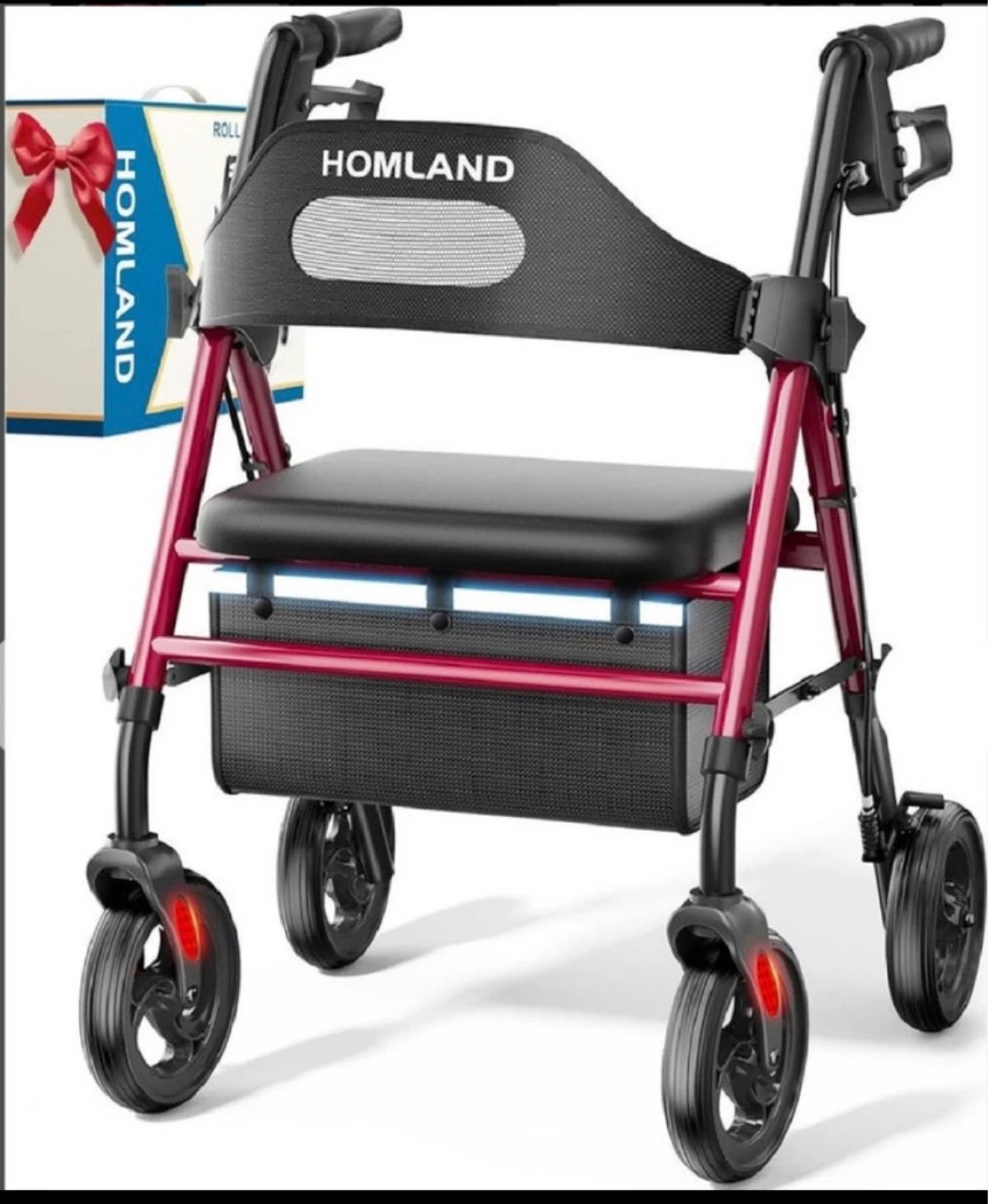 HOMLAND Walker with Seat and Wheels