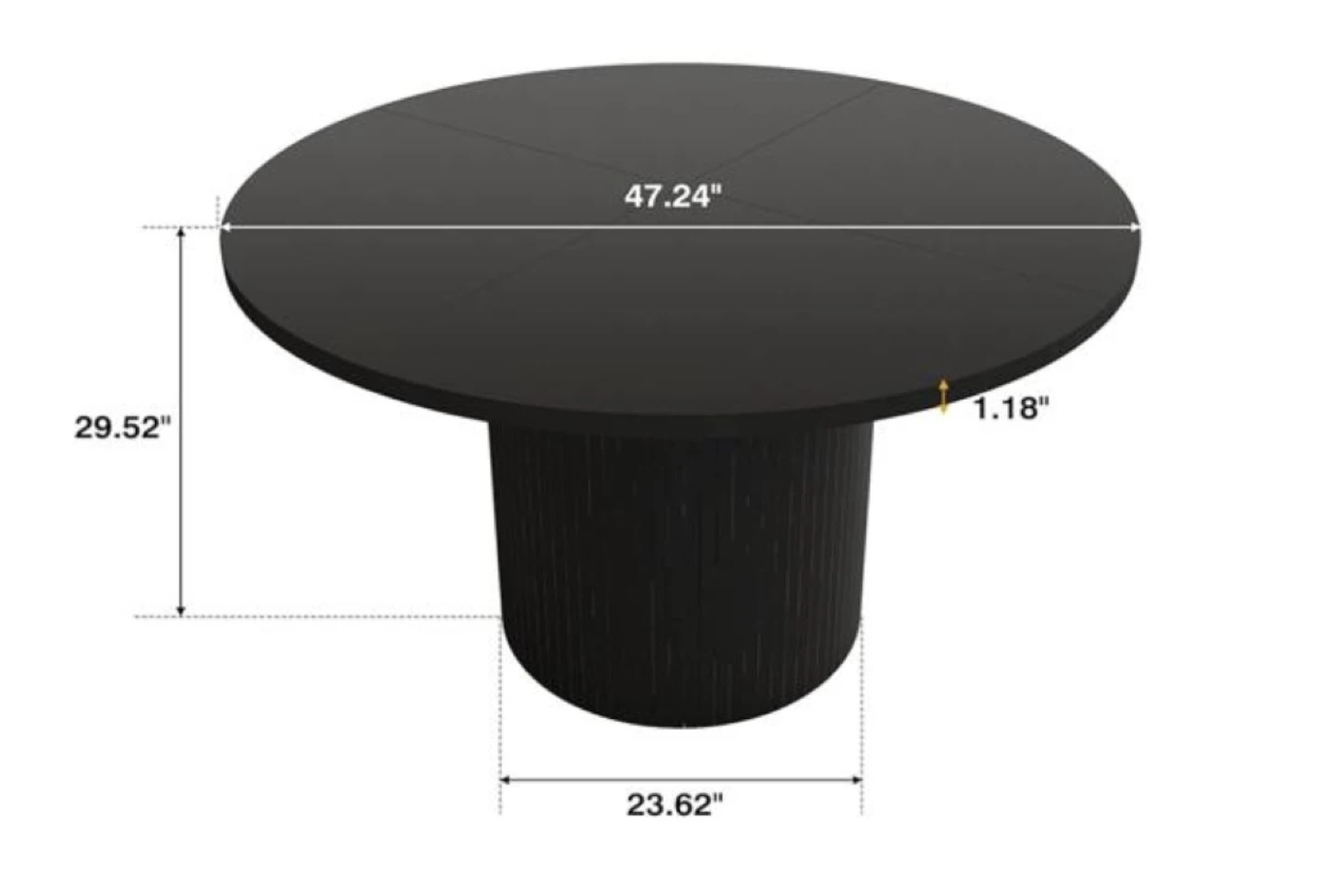 Black Round Dining Table with 4 Chairs - photo 5