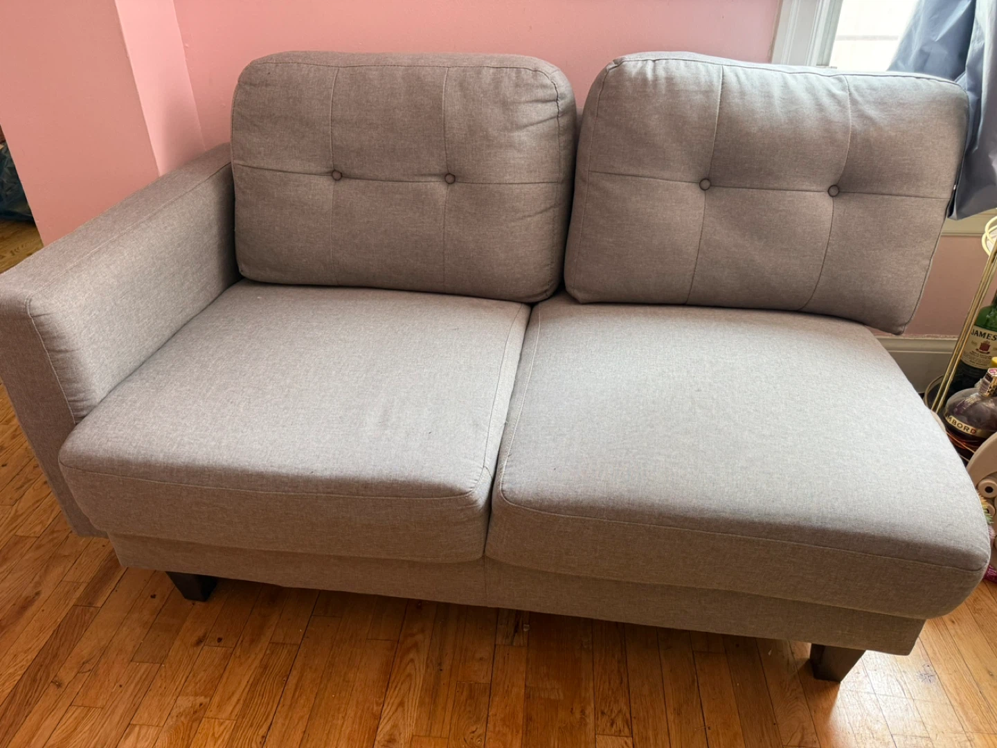 Structube Warren Grey Fabric Modular Sofa - Four Seats
