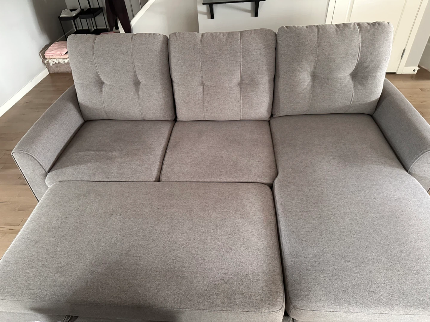 Grey Sectional Sofa with Storage Chaise & Pull-Out Bed - photo 4