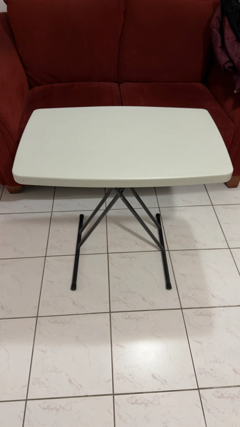 Adjustable Folding Table - White - photo 3
