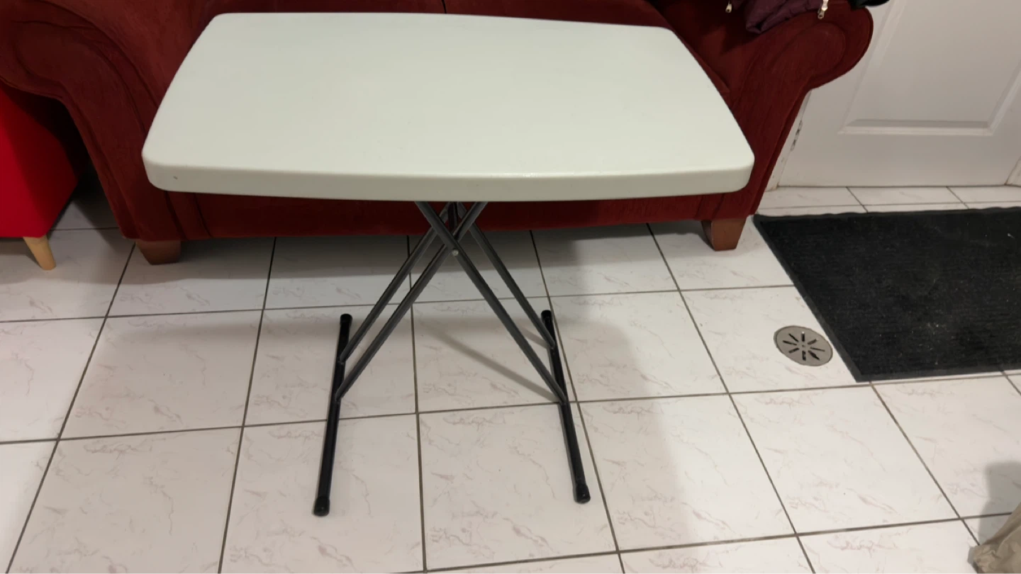 Adjustable Folding Table - White - photo 5