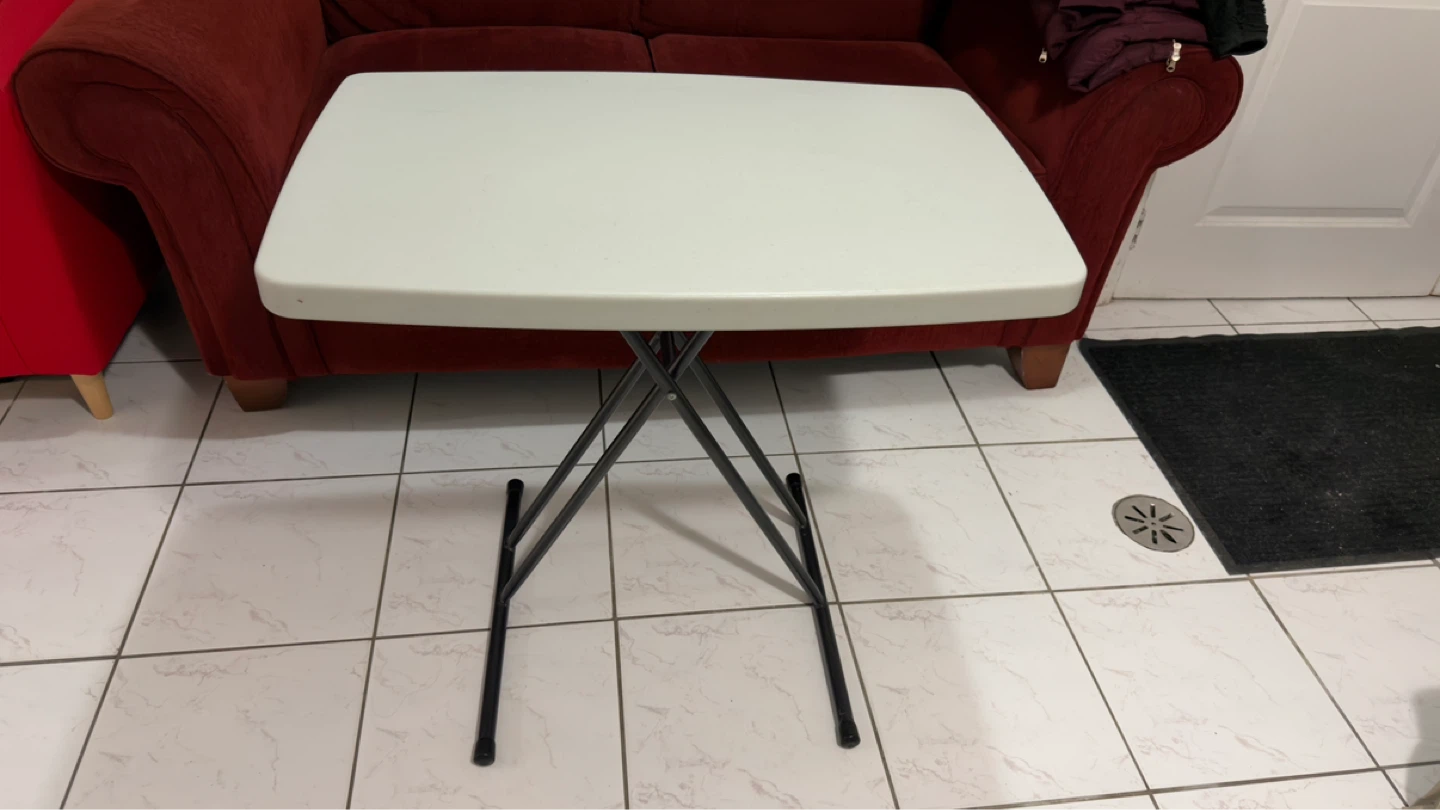Adjustable Folding Table - White - photo 4
