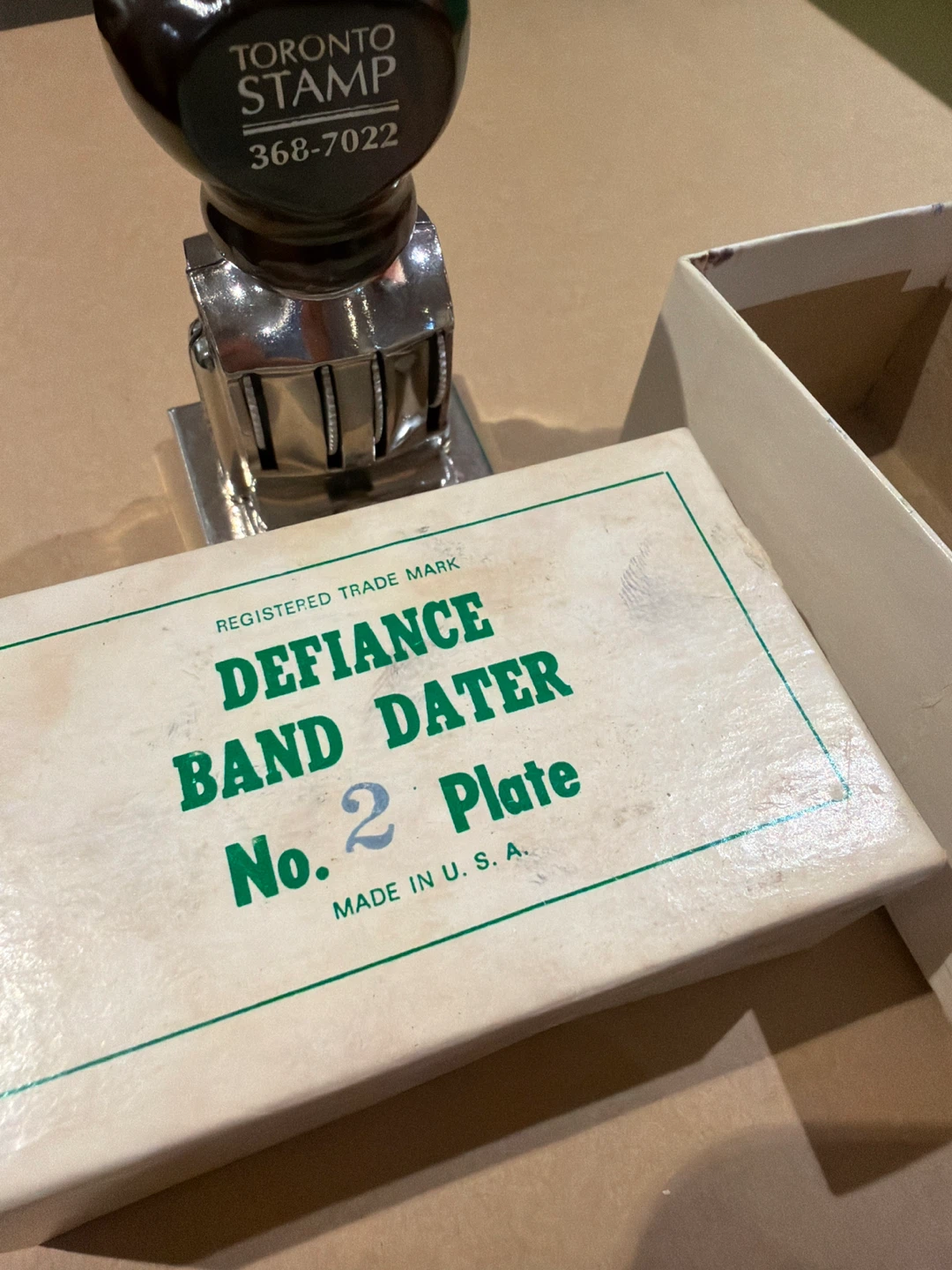 Vintage Defiance Band Dater No. 2 Plate