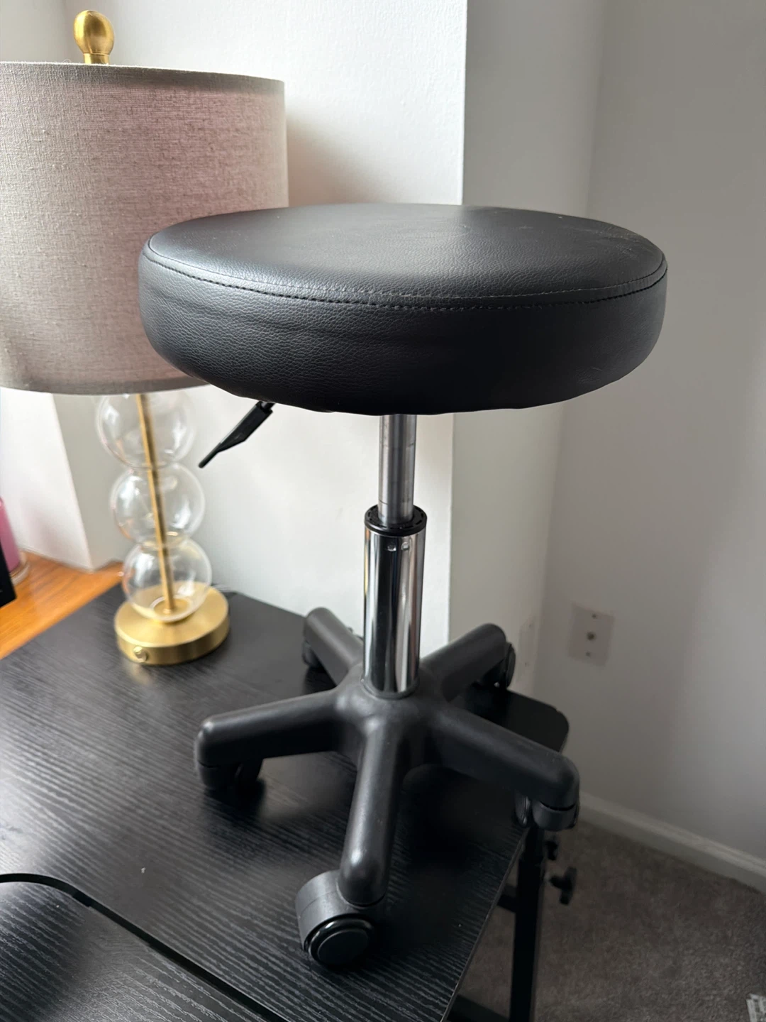 Black Rolling Stool - photo 3