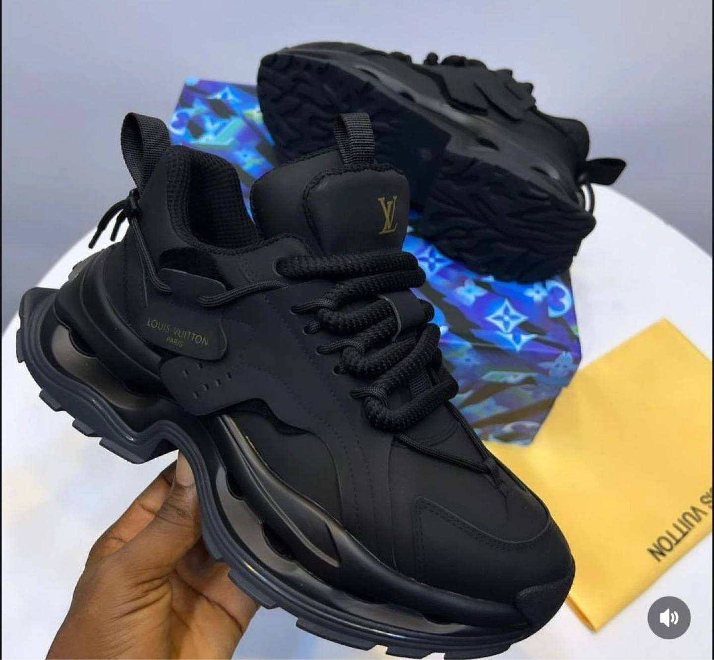 Louis Vuitton Black Leather Sneakers
