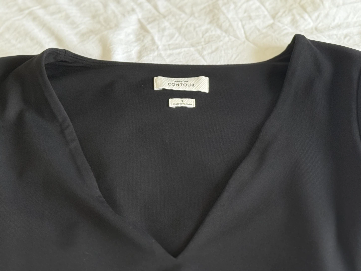 CONTOUR Black Long Sleeve V-Neck Top - photo 2