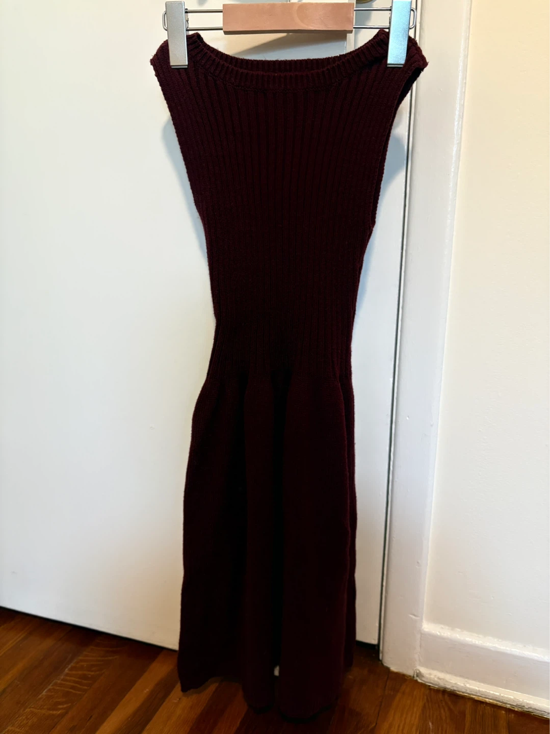 American Apparel Maroon Ribbed Knit Dress XS - photo 2