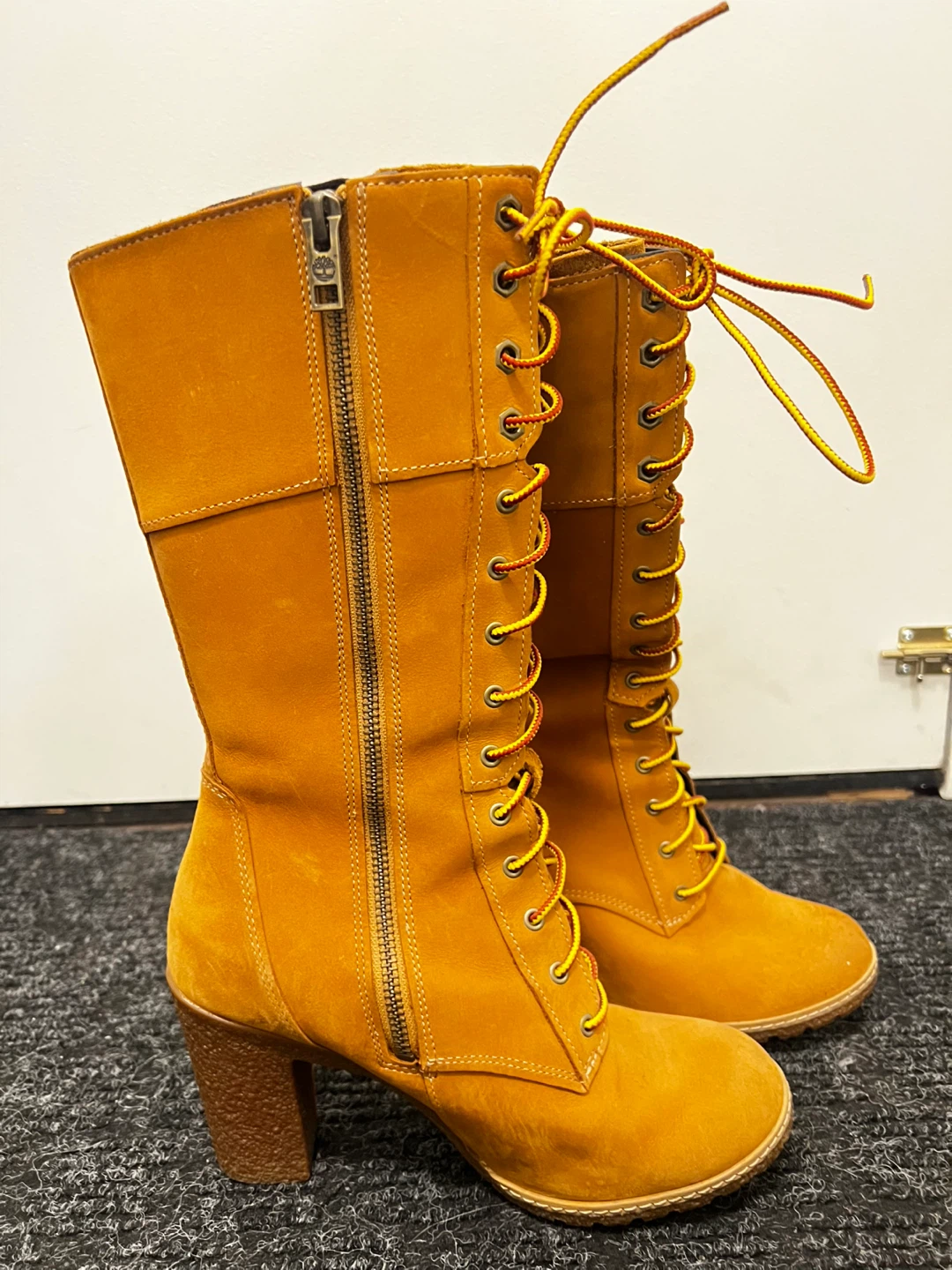 Timberland Women's Lace-Up Heeled Boots - Mustard Yellow - photo 2
