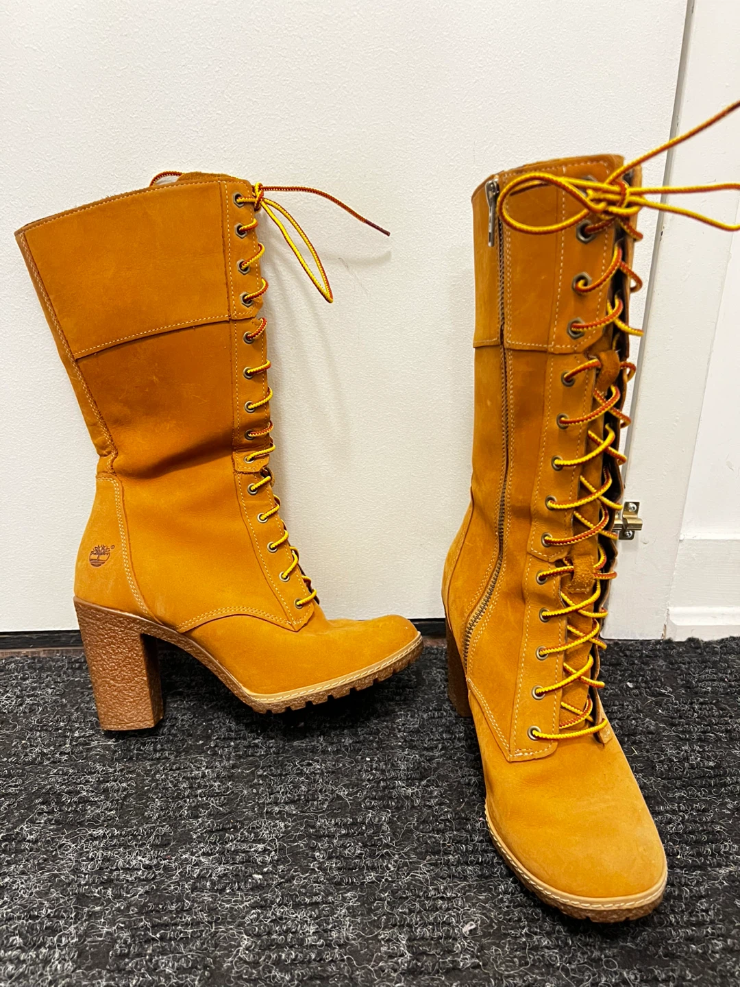 Timberland Women's Lace-Up Heeled Boots - Mustard Yellow - photo 3