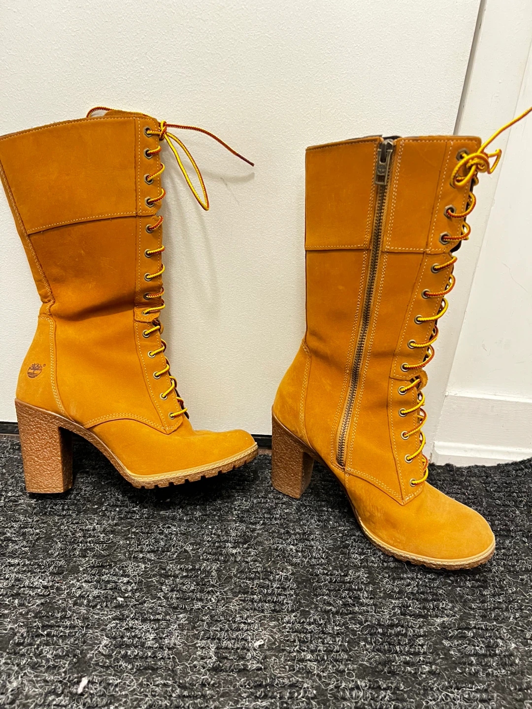 Timberland Women's Lace-Up Heeled Boots - Mustard Yellow - photo 4