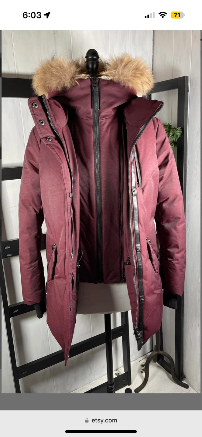 Mackage Bordeaux Down Parka with Removable Hood