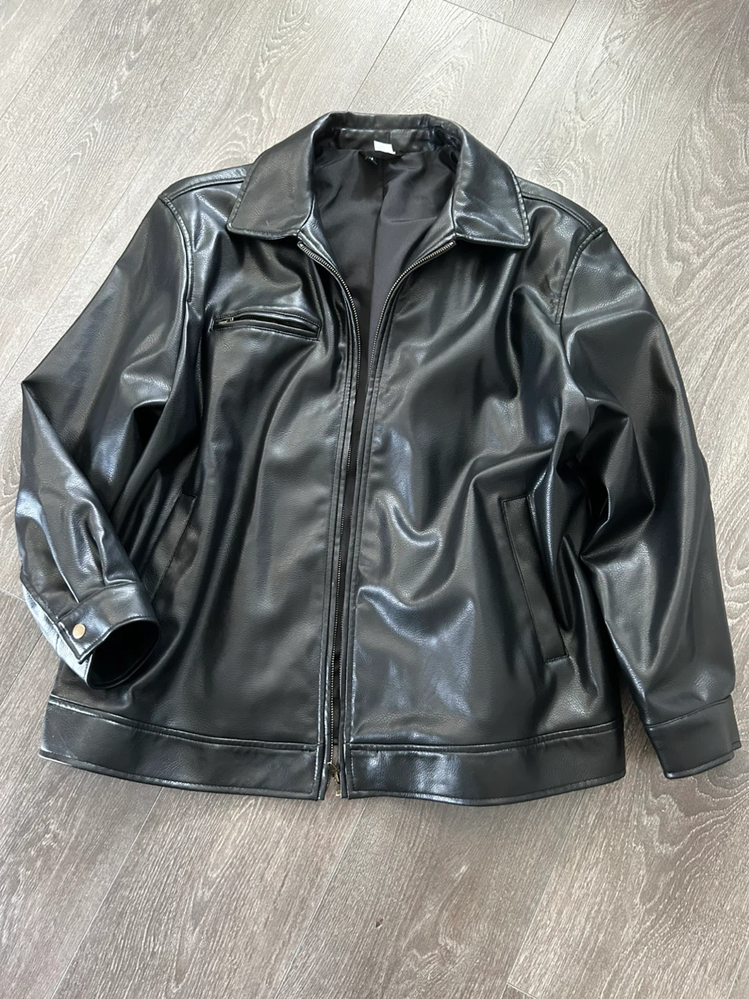 Black Leather Jacket size L - photo 3