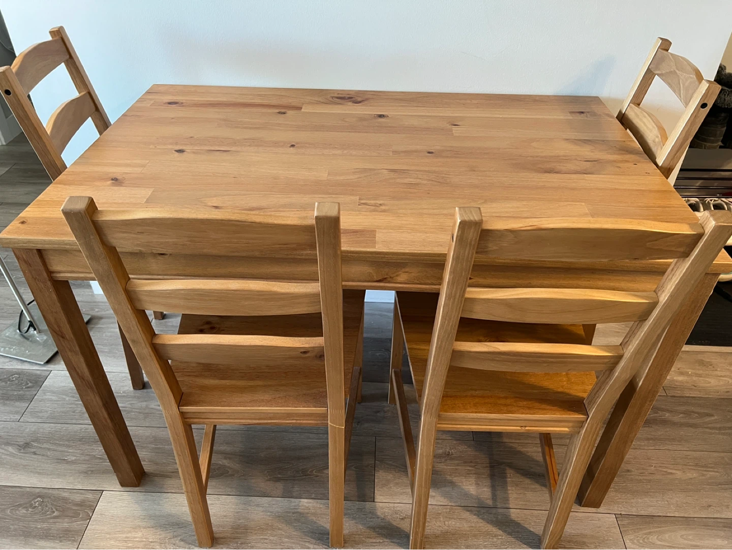 Wooden Dining Table with 4 Chairs
