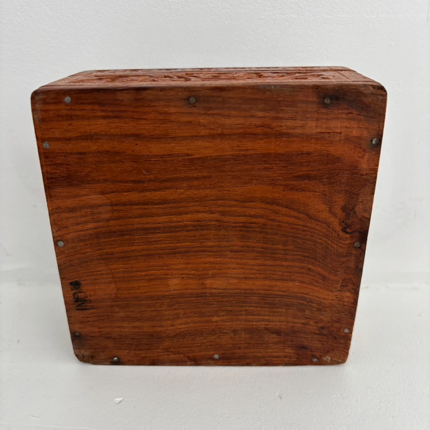 Vintage Hand-Carved Wooden Box - photo 5