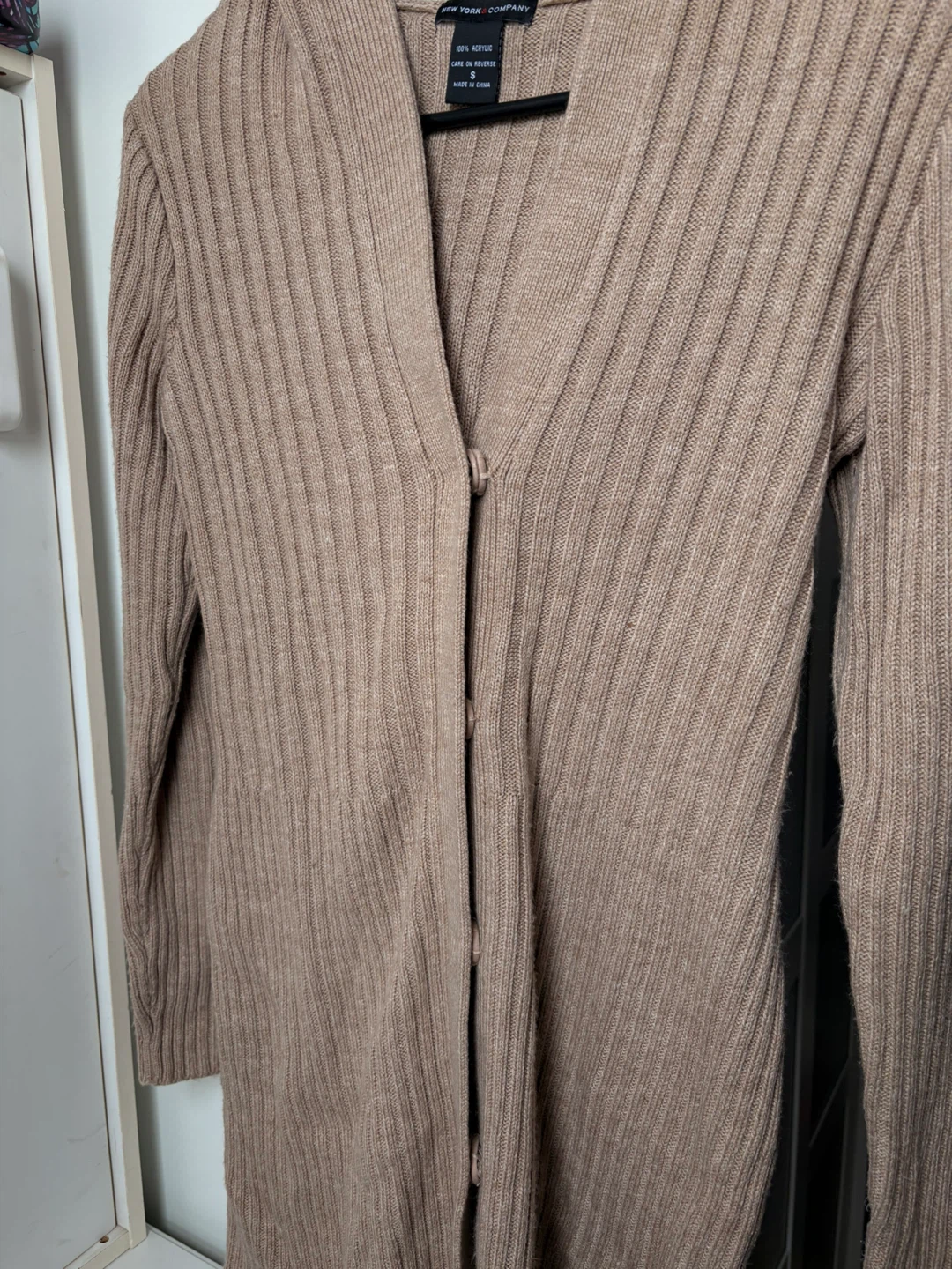 New York & Company Ribbed Cardigan - Size S
