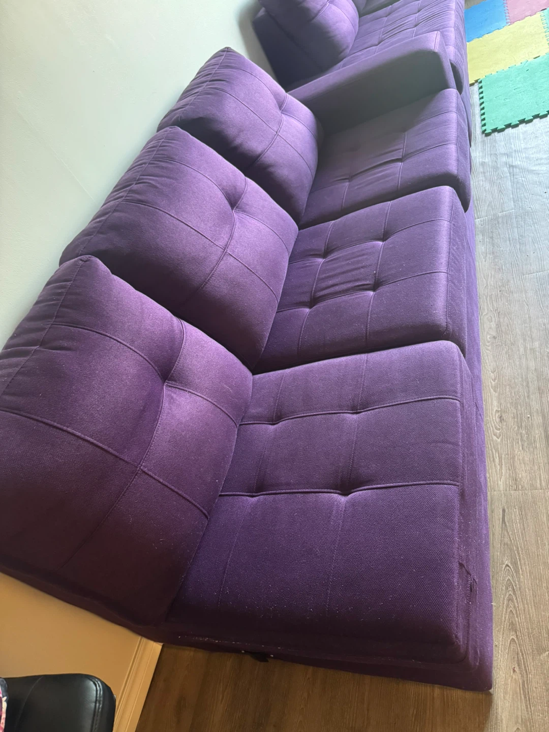 Purple Tufted Sofa