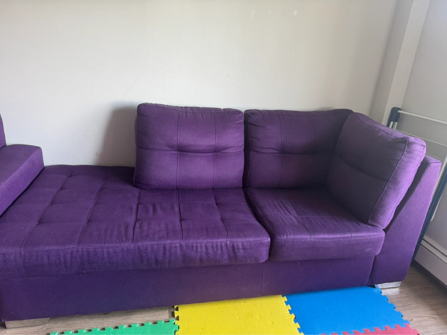 Purple Tufted Sofa - photo 2