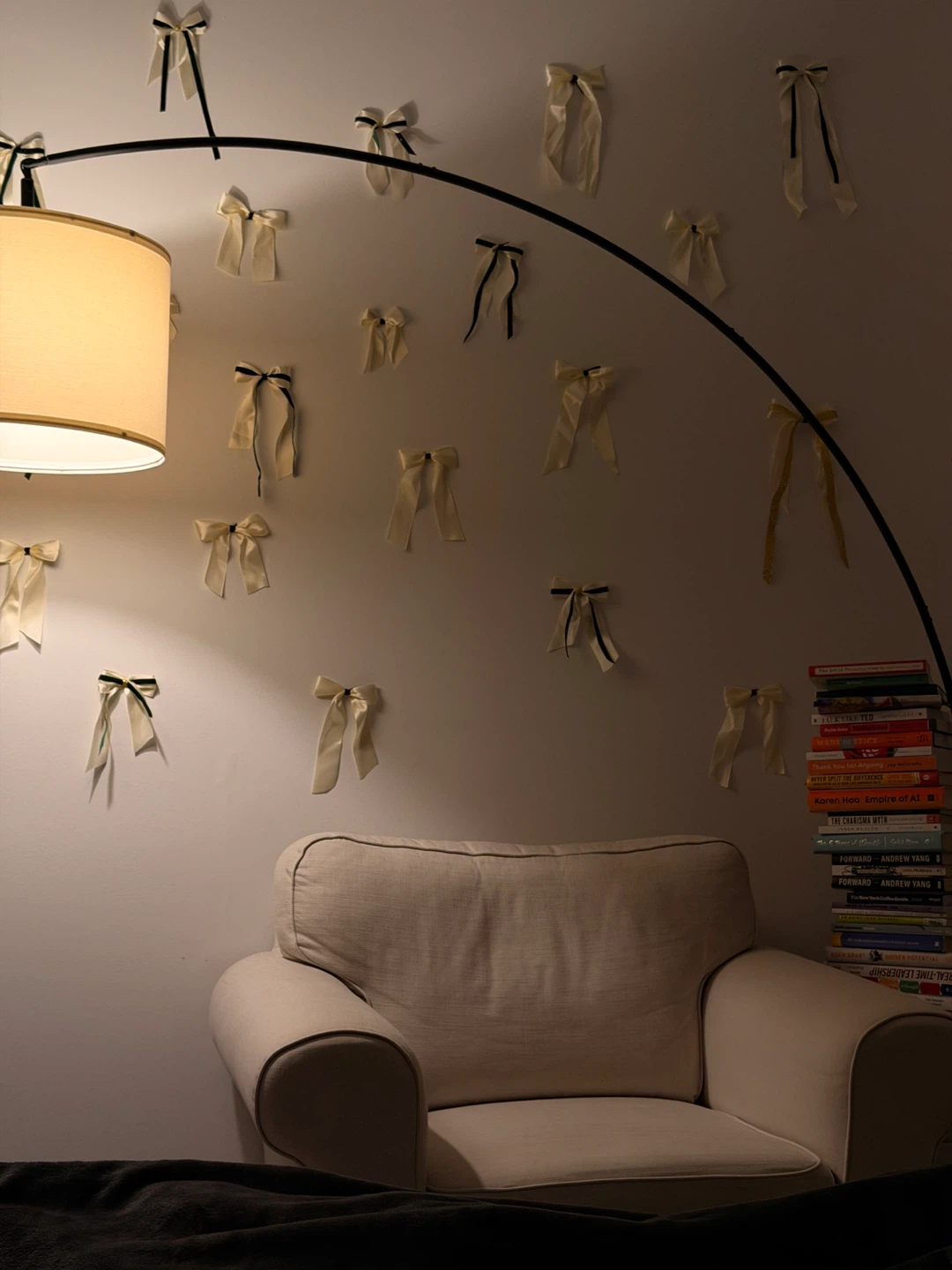 Arc Floor Lamp with Beige Shade - photo 2