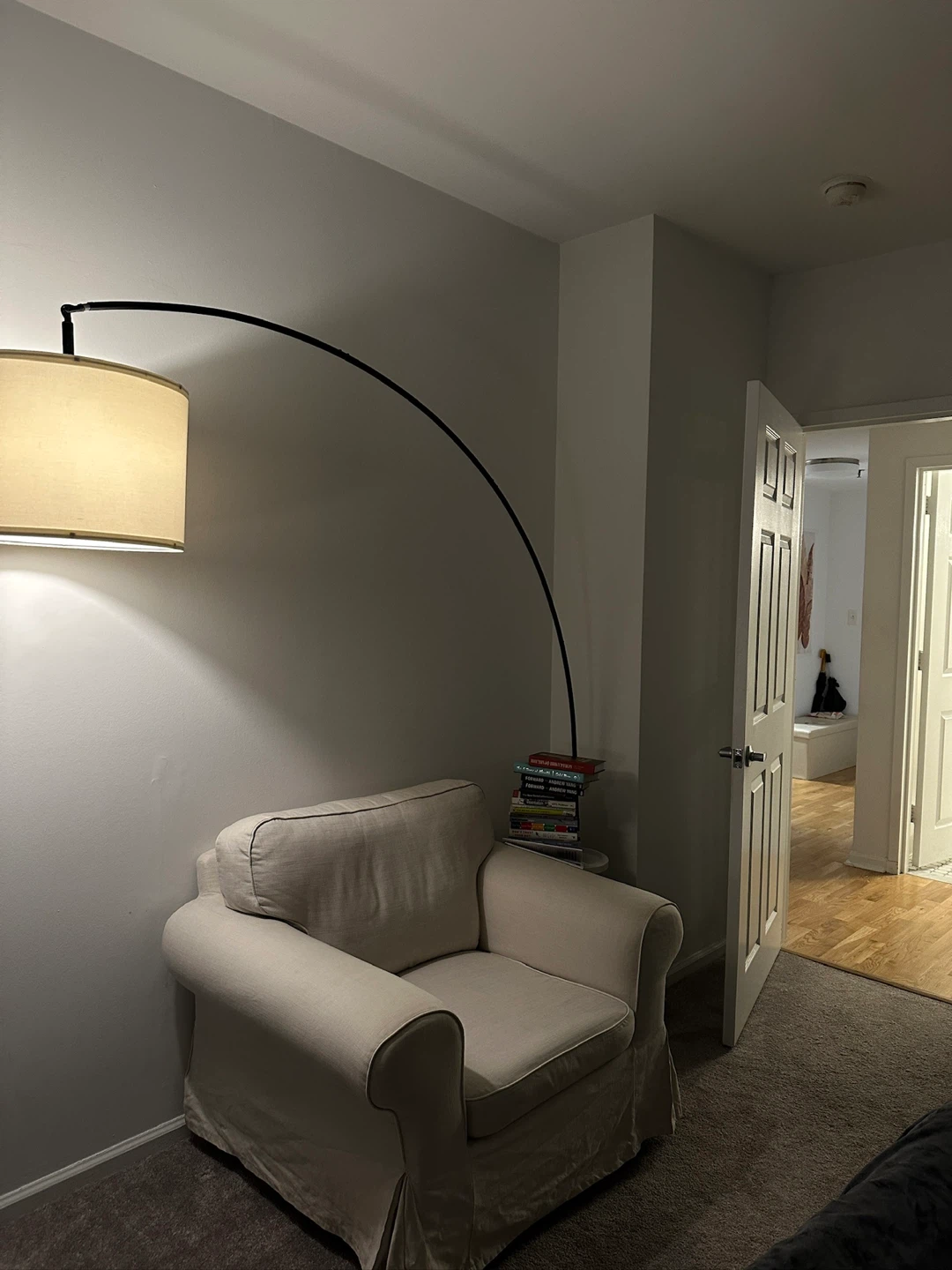 Arc Floor Lamp with Beige Shade - photo 3