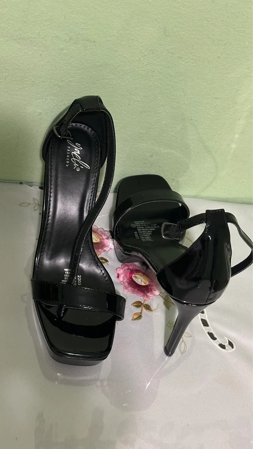 Angel Steps Black Patent Heels