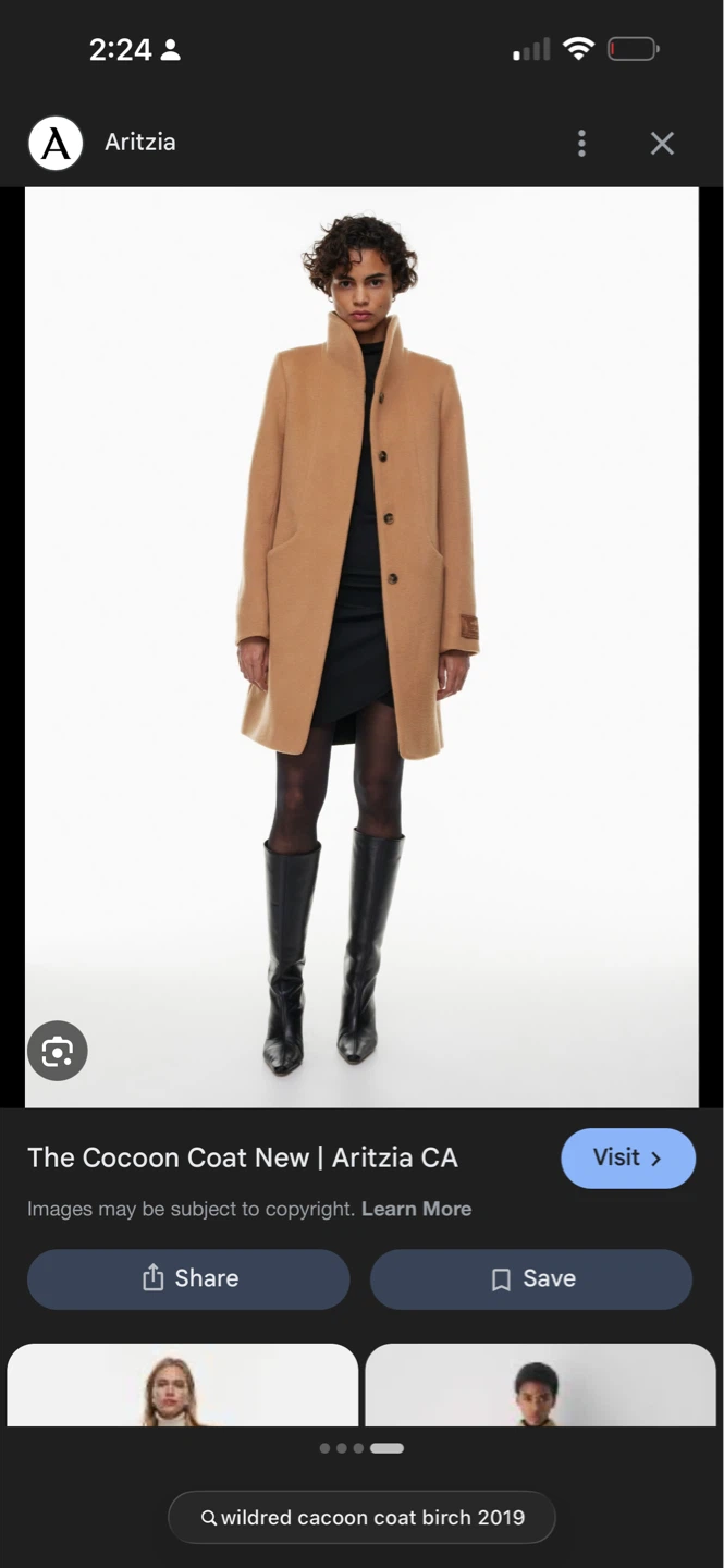 Wilfred Wool & Cashmere Cocoon Coat Cream Size M - photo 5