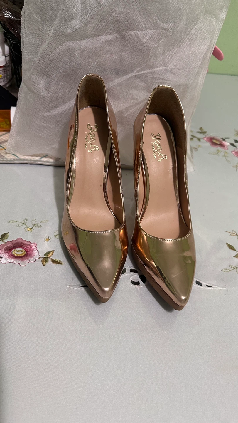 Rose Gold Pointed Toe Stiletto Heels - photo 3