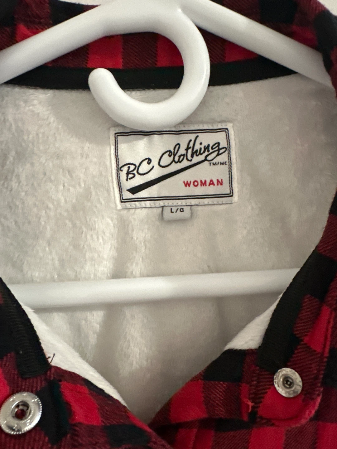 BC Clothing Women's Red & Black Plaid Flannel Shirt - photo 3