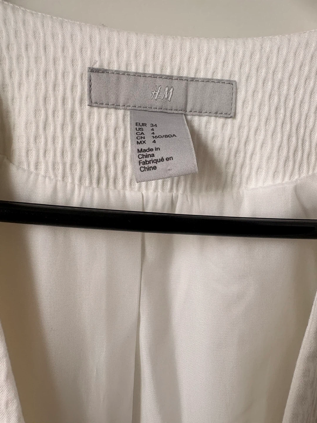 H&M White Textured Blazer Size 4 - photo 2